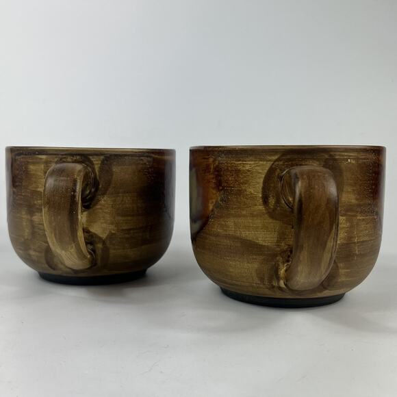 2 Sango Splash Coffee Mug Jumbo Lrg Cup Bowl 24oz Stoneware 4951 Glazed Brown - Picture 2 of 9